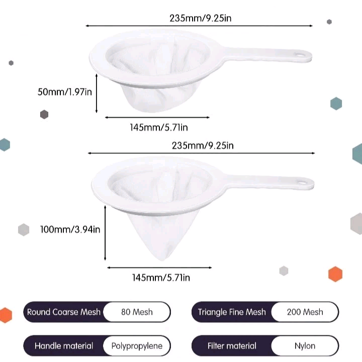 X2 Baby Brine Shrimp Net Brine Shrimp Sieve Fish Net Aquarium 80 Mesh 200 Mesh