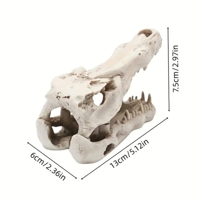 Aquarium Crocodile Skull Head Ornament Fish Tank Decoration