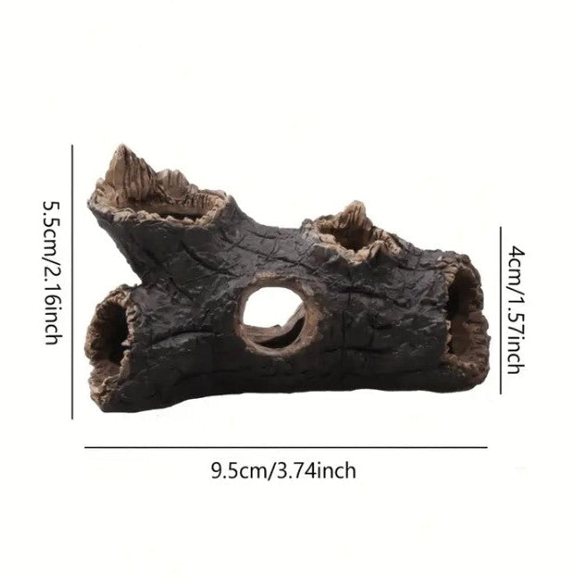 Aquarium Hollow Log Tree Tunnel Cave Fish/Shrimp Hideaway Fish Tank Decorations