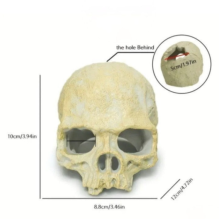 Classic Cracked Skull Large Aquarium Fish Tank Ornament Decoration