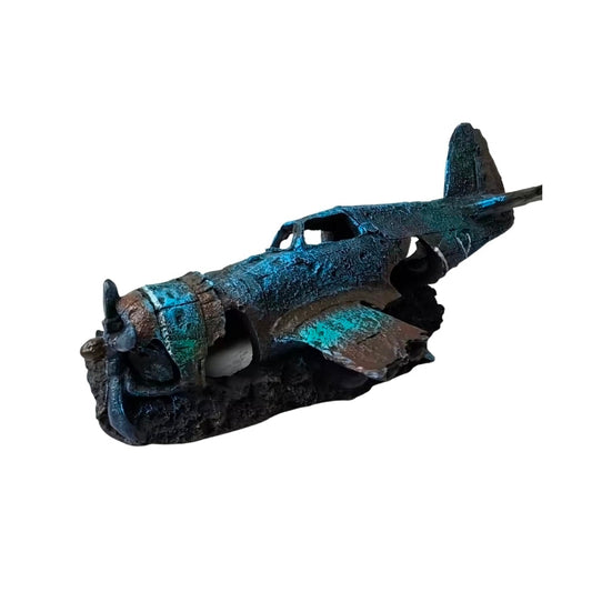 Fish Tank Plane Decoration Aquarium Ornament Fighter Plane Resin Wreck Airplane