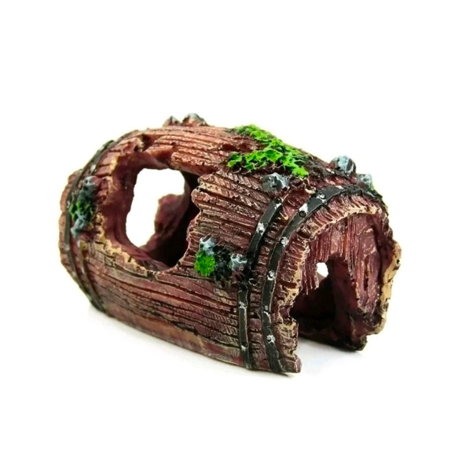 Artificial Barrel Cave Aquarium Ornament for Fish Tank Decor