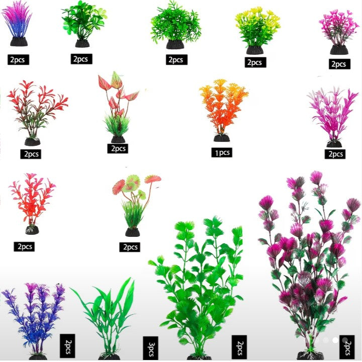 Fish Tank Plants 30pcs Aquarium Decor Green Plants Artificial Aquarium