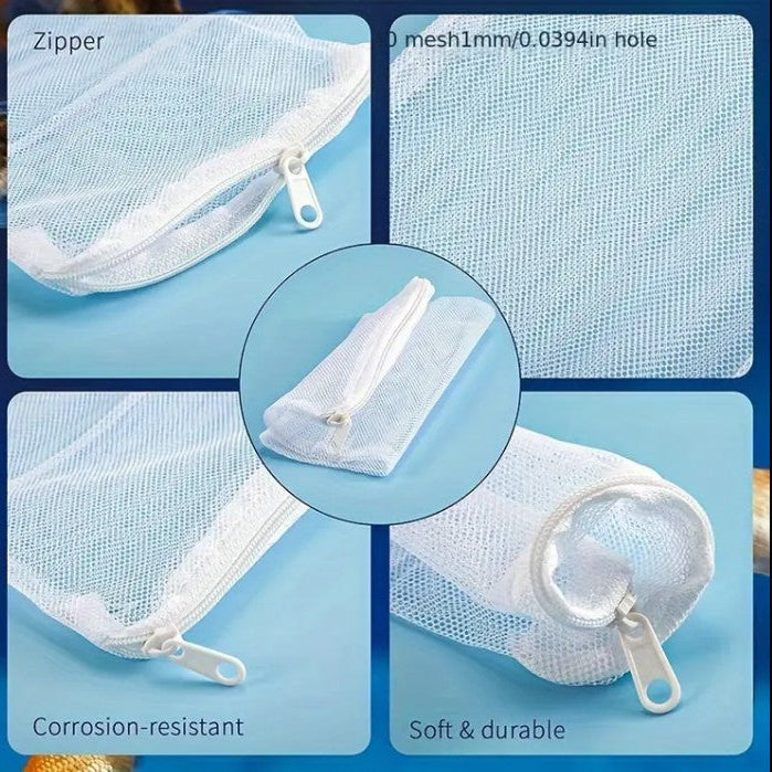 X5 Aquarium Filter Media Zip Bag Mesh Net Fish Tank Sump Pond Filter Media Bags