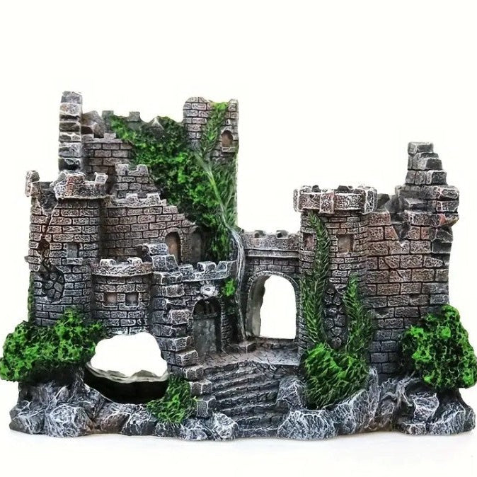 Aquarium Fish Tank Landscaping Ornaments Castle Hiding Shrimp Cave Resin Castle
