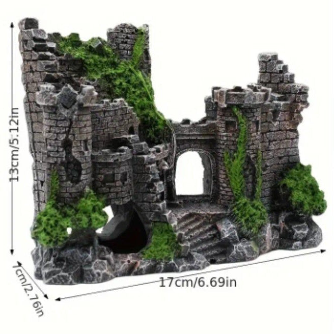 Aquarium Fish Tank Landscaping Ornaments Castle Hiding Shrimp Cave Resin Castle