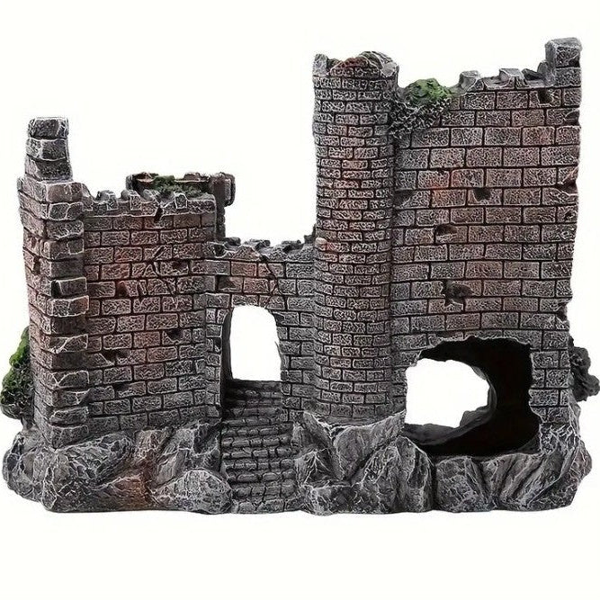 Aquarium Fish Tank Landscaping Ornaments Castle Hiding Shrimp Cave Resin Castle