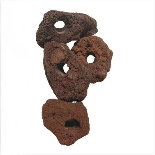 X4 Nano Aquarium Rock Stone Lava Fish Tank Natural Decoration RED 3-5cm