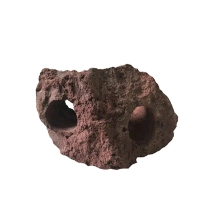 Aquarium Red Lava Rock with two holes  Aquarium decorations 6-10cm