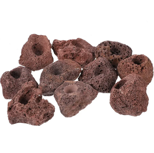 X4 Aquarium Rock Stone Lava Fish Tank Natural Decoration RED  5-9 cm